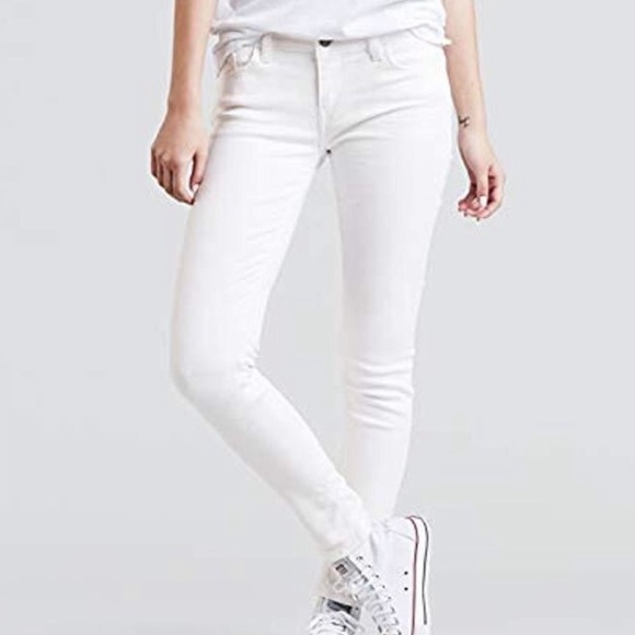 levi's white skinny stretch jeans